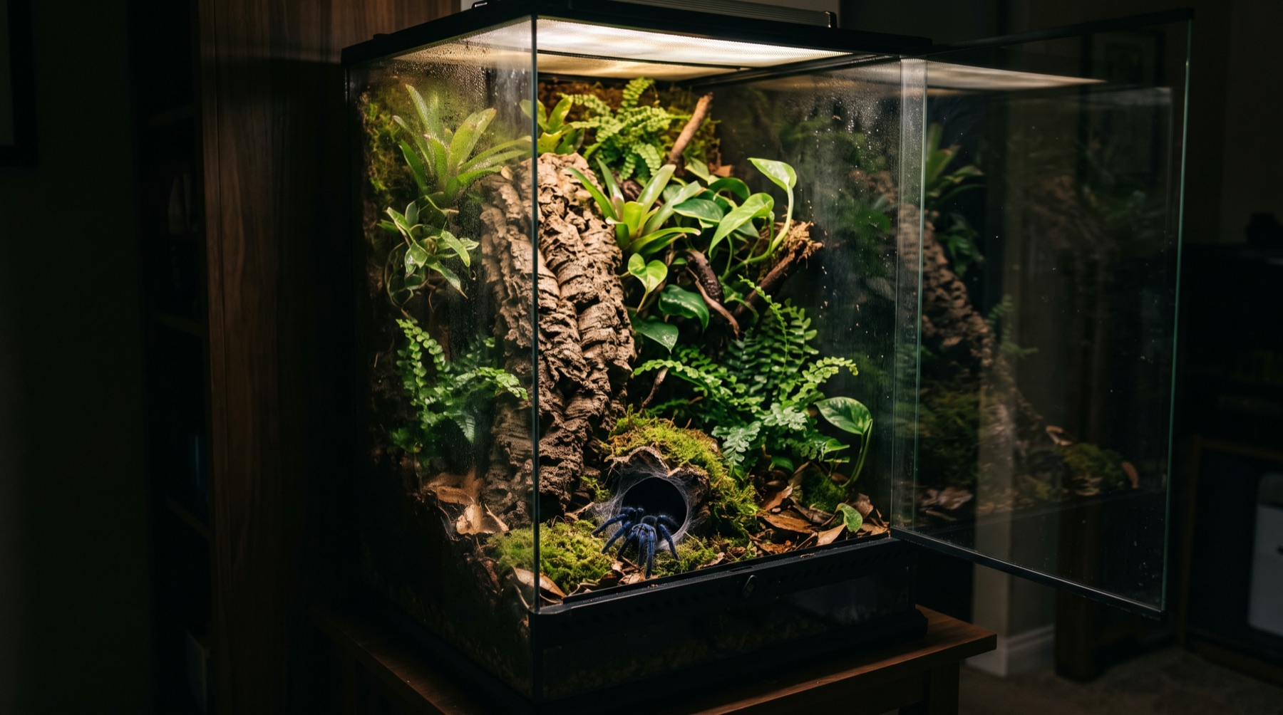 A planted rainforest terrarium
