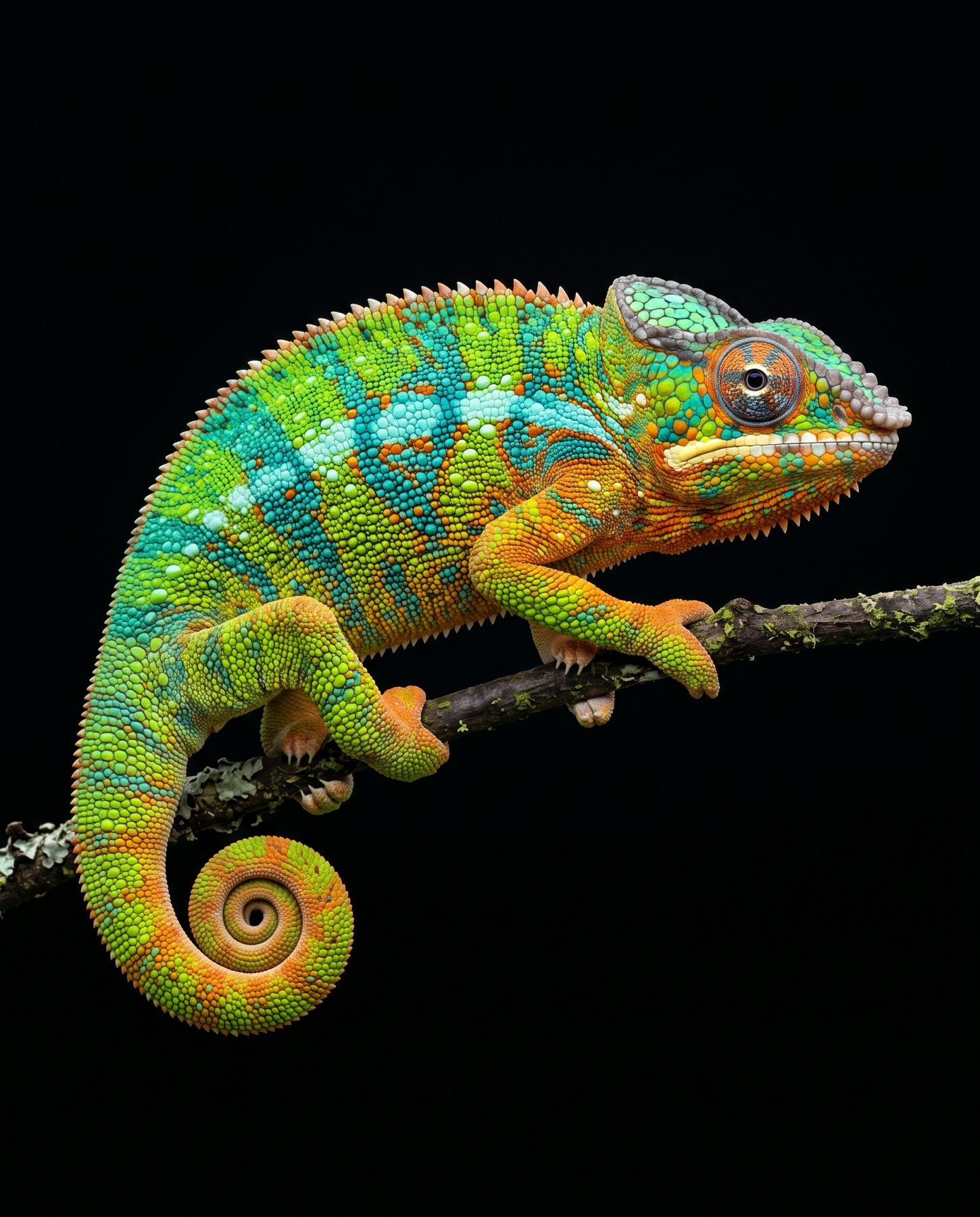 Panther chameleon on a branch
